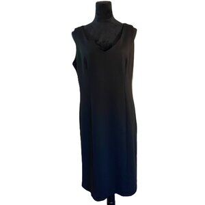 George SZ 12 Black V-neck Polyester/Rayon Dress